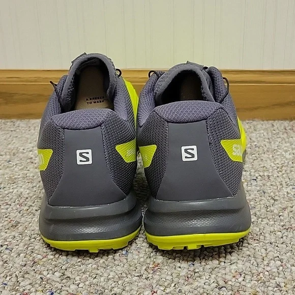 Salomon, Men's Sense Pro 2 Neon Yellow and Dark Gray Trail Shoes, Sz 12.5